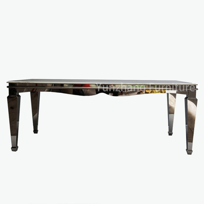 75cm Hoogte 10 personen Multifunctionele eettafel met glanzend goud roestvrij staal