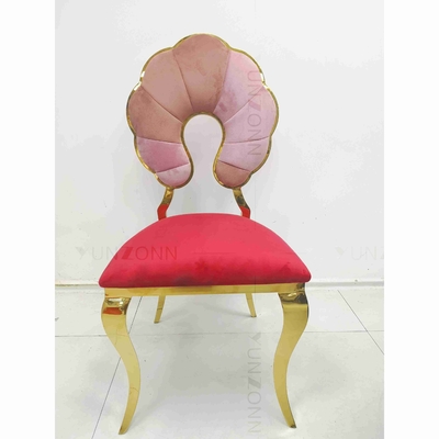 Hotel Banket Event Bruiloftsceremonie Stoelen Goud Stapelbaar Pu Leer Fluweel Ronde Rug SS
