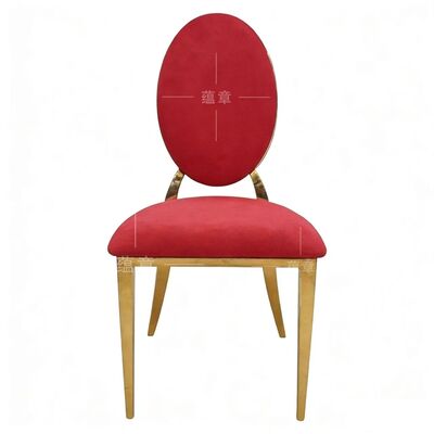 Nieuw model Royal Gold Wedding Ronde rug stoelen roestvrij staal met rood fluweel Moderne stijl Outdoor evenementen Hotels Bars Party