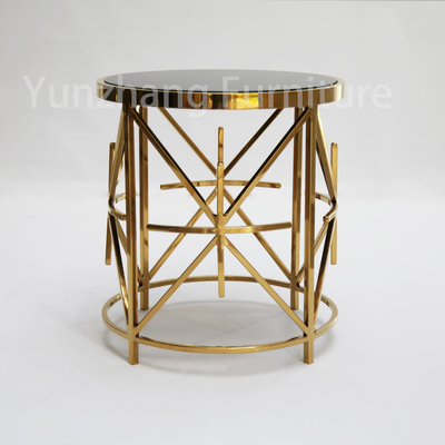 Luxe ronde bijzettafel SS201 gehard glazen banktafel voor woonkamer