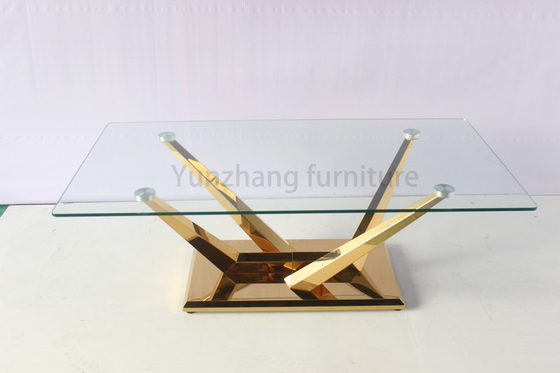 Moderne roestvrijstalen metalen salontafel luxe marmeren salontafel