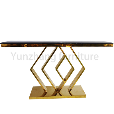 De marmeren Countertop Basis van de Lijstdiamond shaped unique stainless steel van de Woonkamerconsole