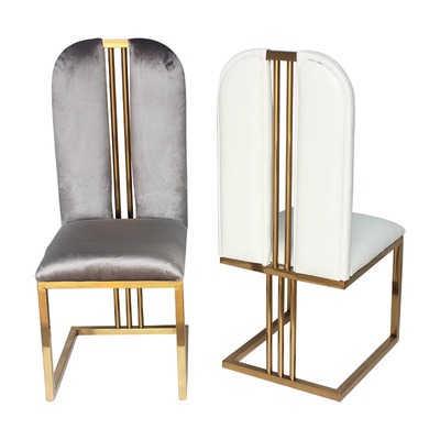 Eetkamer goud roestvrij staal hoge rug koninklijke stoelen voor de bruiloft