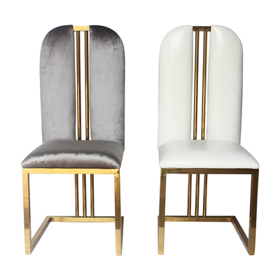 Eetkamer goud roestvrij staal hoge rug koninklijke stoelen voor de bruiloft