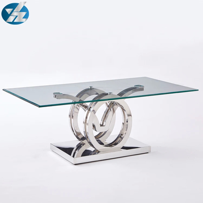 60 inch breed roestvrij staal eettafel stoel set met 6 stoelen