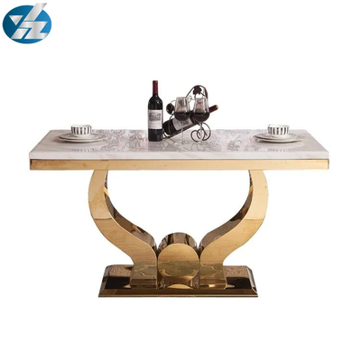 Premium 6 stoelen Marmeren eetkamer set 36 inch tafel rechthoekige vorm