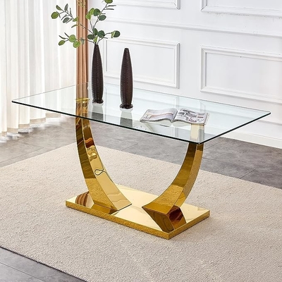 Interieurmeubelen Koffietafel Ronde roestvrijstalen tafel voor woonkamer