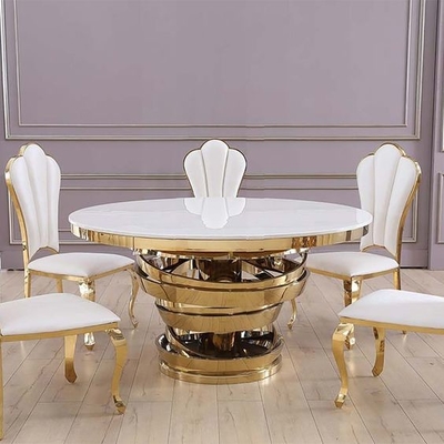 Interieurmeubelen Koffietafel Ronde roestvrijstalen tafel Set Goud schilderen Voor woonkamer