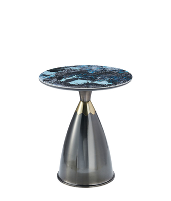 Moderne glazen middentafel van roestvrij staal uitbreidbaar gehard draaitafel van goud