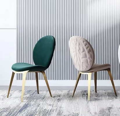 Hotelstoelen moderne minimalistische high-end ontwerper thuis rugleuning roestvrij staal bladeren eetstoel