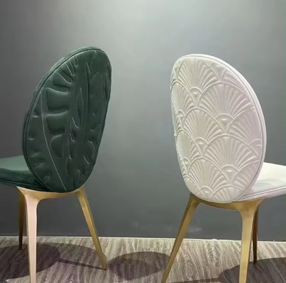 Hotelstoelen moderne minimalistische high-end ontwerper thuis rugleuning roestvrij staal bladeren eetstoel