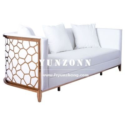 Moderne gouden roestvrij staal luxe sofa set meubels woonkamer groen fluweel stoffen sofa