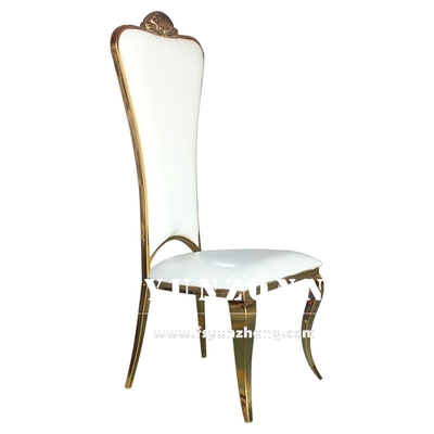 Hoge Achter Gouden Bruid en Bruidegom het Banketstoel van Chair Elegant Wedding