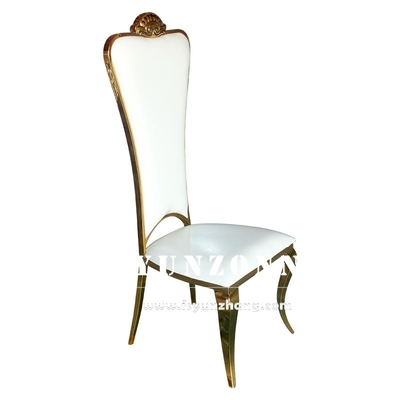 Hoge Achter Gouden Bruid en Bruidegom het Banketstoel van Chair Elegant Wedding