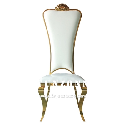 Hoge Achter Gouden Bruid en Bruidegom het Banketstoel van Chair Elegant Wedding