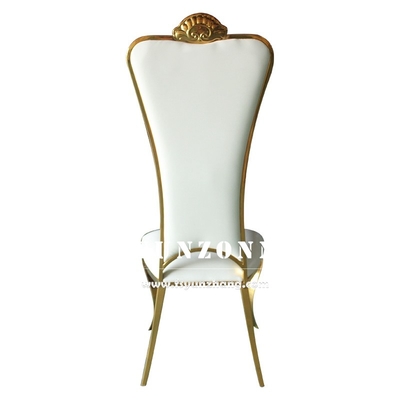 Hoge Achter Gouden Bruid en Bruidegom het Banketstoel van Chair Elegant Wedding