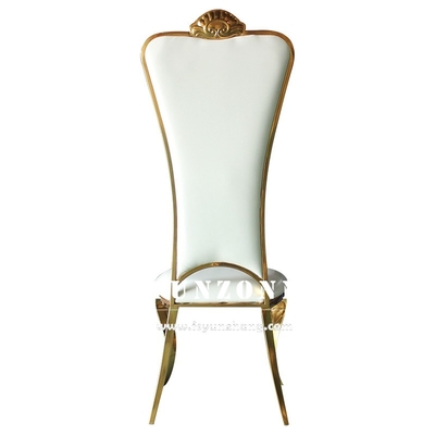 Hoge Achter Gouden Bruid en Bruidegom het Banketstoel van Chair Elegant Wedding