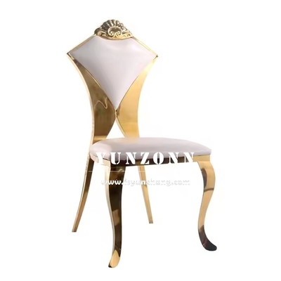 Nieuw ontwerp Hotel Banqeut Wedding Chair Fan-Shaped Chair Back Roestvrij staal stoel