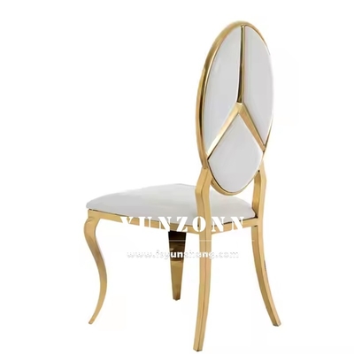 Hot Sale Fancy Benz Design Achterkant Eetkamermeubilair Goud roestvrij staal Banket stoel voor Hotel Wedding Event Party