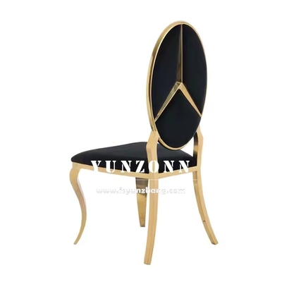 Hot Sale Fancy Benz Design Achterkant Eetkamermeubilair Goud roestvrij staal Banket stoel voor Hotel Wedding Event Party