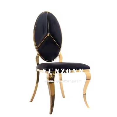 Hot Sale Fancy Benz Design Achterkant Eetkamermeubilair Goud roestvrij staal Banket stoel voor Hotel Wedding Event Party