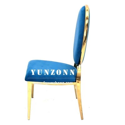 Moderne eetkamermeubilair Stapelontwerp Hotel woonkamer stoel Goud metaal roestvrij staal Banket bruiloftsstoelen voor evenement feestzaal