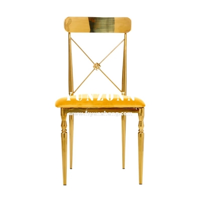 Banketpartij Huur Goud Roestvrijstalen Hotel Huwelijksstoelen Voor Evenementen Hall