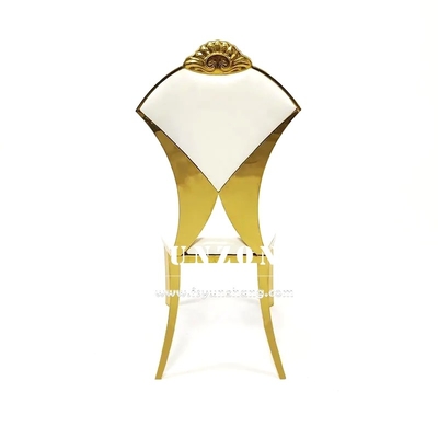 Nieuw ontwerp Hotel Banqeut Wedding Chair Fan-Shaped Chair Back Roestvrij staal stoel