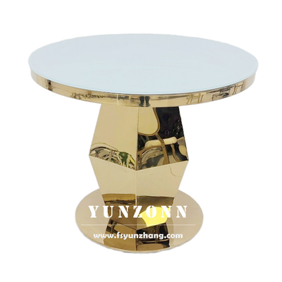 Gouden bruiloft rond cake stand roestvrij staal nodern cake tafel