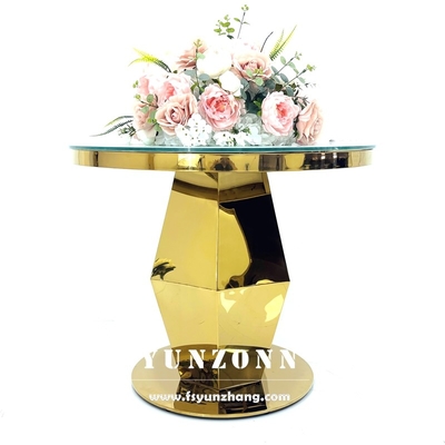 Gouden bruiloft rond cake stand roestvrij staal nodern cake tafel