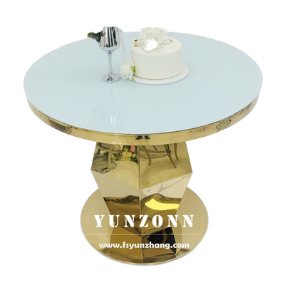 Gouden bruiloft rond cake stand roestvrij staal nodern cake tafel