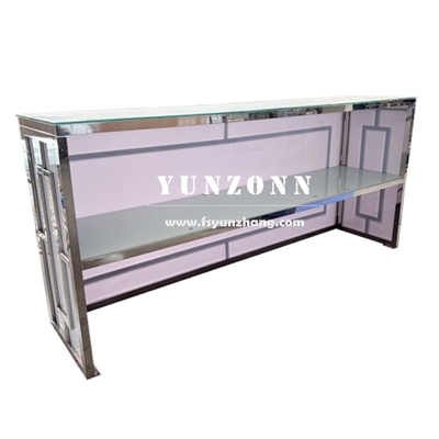 Hotelmeubelen Moderne mode design Wijnbar Tafel Zilveren evenement Party High Bar Counter