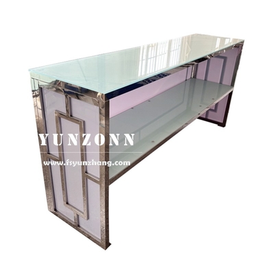 Hotelmeubelen Moderne mode design Wijnbar Tafel Zilveren evenement Party High Bar Counter