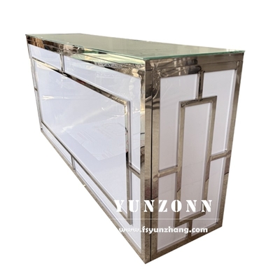 Hotelmeubelen Moderne mode design Wijnbar Tafel Zilveren evenement Party High Bar Counter