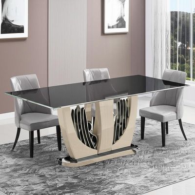 De elegante Luxe Moderne Eettafels met Glas Hoogste Glanzend eindigen