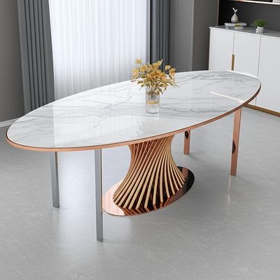 Marmer Opgepoetste Luxe Moderne Eettafels in Zilveren Rose Gold Color