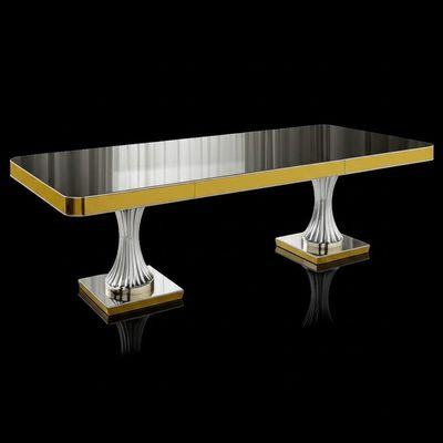 De zilveren Gouden Glanzende Rechthoekige Vorm van Luxe Moderne Eettafels