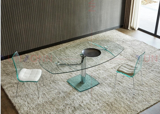 Verlengbare Flexibele Multifunctionele Eettafel met de Bovenkant van het Twee Bladglas