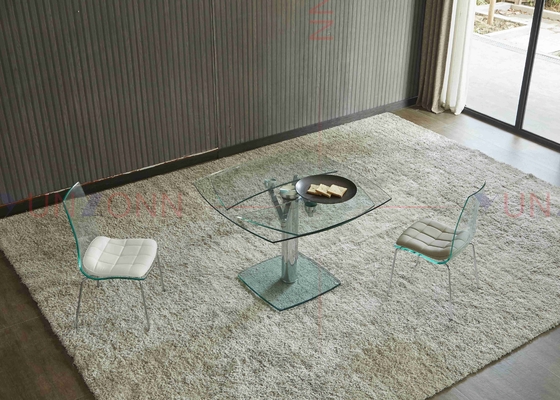 Verlengbare Flexibele Multifunctionele Eettafel met de Bovenkant van het Twee Bladglas