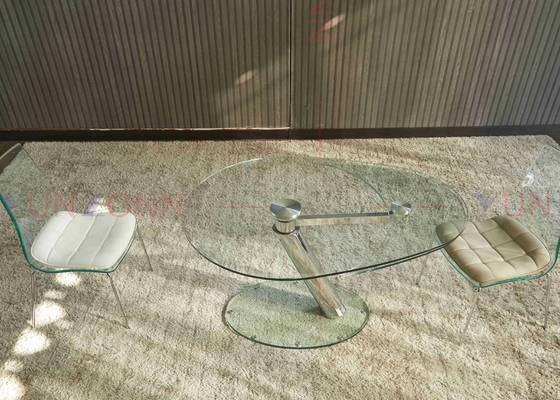 Verlengbare Flexibele Multifunctionele Eettafel met de Bovenkant van het Twee Bladglas
