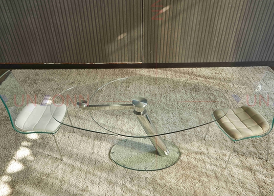 Verlengbare Flexibele Multifunctionele Eettafel met de Bovenkant van het Twee Bladglas