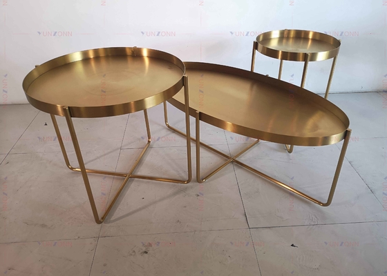 Het gouden Roestvrije staal van de de Lijstkoffietafel D60xH50cm 201 van de Metaal Zijthee