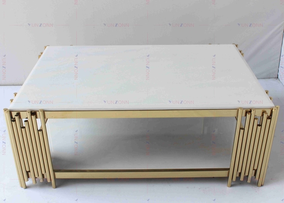 Het gouden Roestvrije staal van de de Lijstkoffietafel D60xH50cm 201 van de Metaal Zijthee