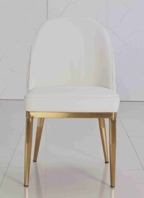 Wit van de de Stoelen Eenvoudig Reeks van de Fluweelstof Opgevuld Eetkamer Gouden het Roestvrije staalkader