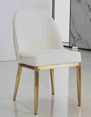 Wit van de de Stoelen Eenvoudig Reeks van de Fluweelstof Opgevuld Eetkamer Gouden het Roestvrije staalkader