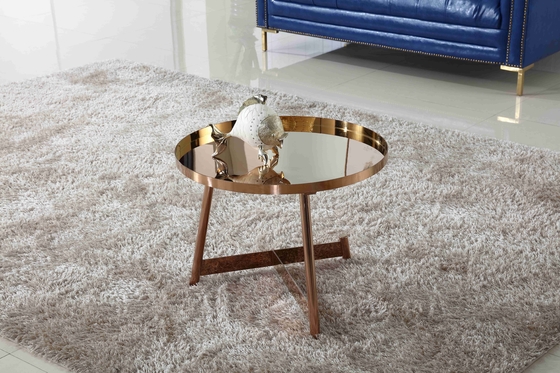 Binnenlandse Roestvrij staal Glanzende Koffietafel om Rose Gold Living Room Furniture