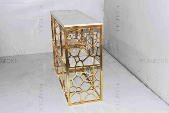 Het holle uit Patroon het Snijden de Kabinetten van de Ontwerpopslag Marmeren Goud Geplateerde Opschorten