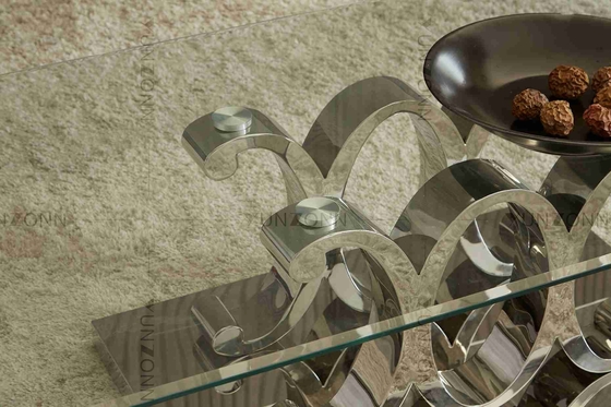 Moderne 10 Seaters SS Eettafel met Aangemaakt Verwijderbaar Glas