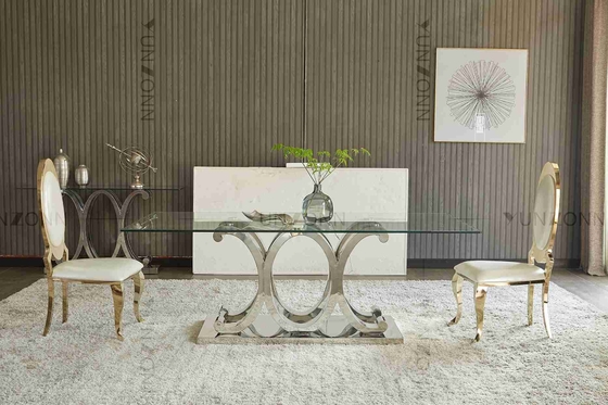 Moderne 10 Seaters SS Eettafel met Aangemaakt Verwijderbaar Glas