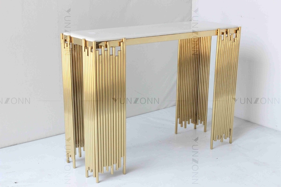 Het tubulaire Moderne Witte en Gouden van het de Muurkabinet van de Consolelijst Meubilair van de de Plankenluxe